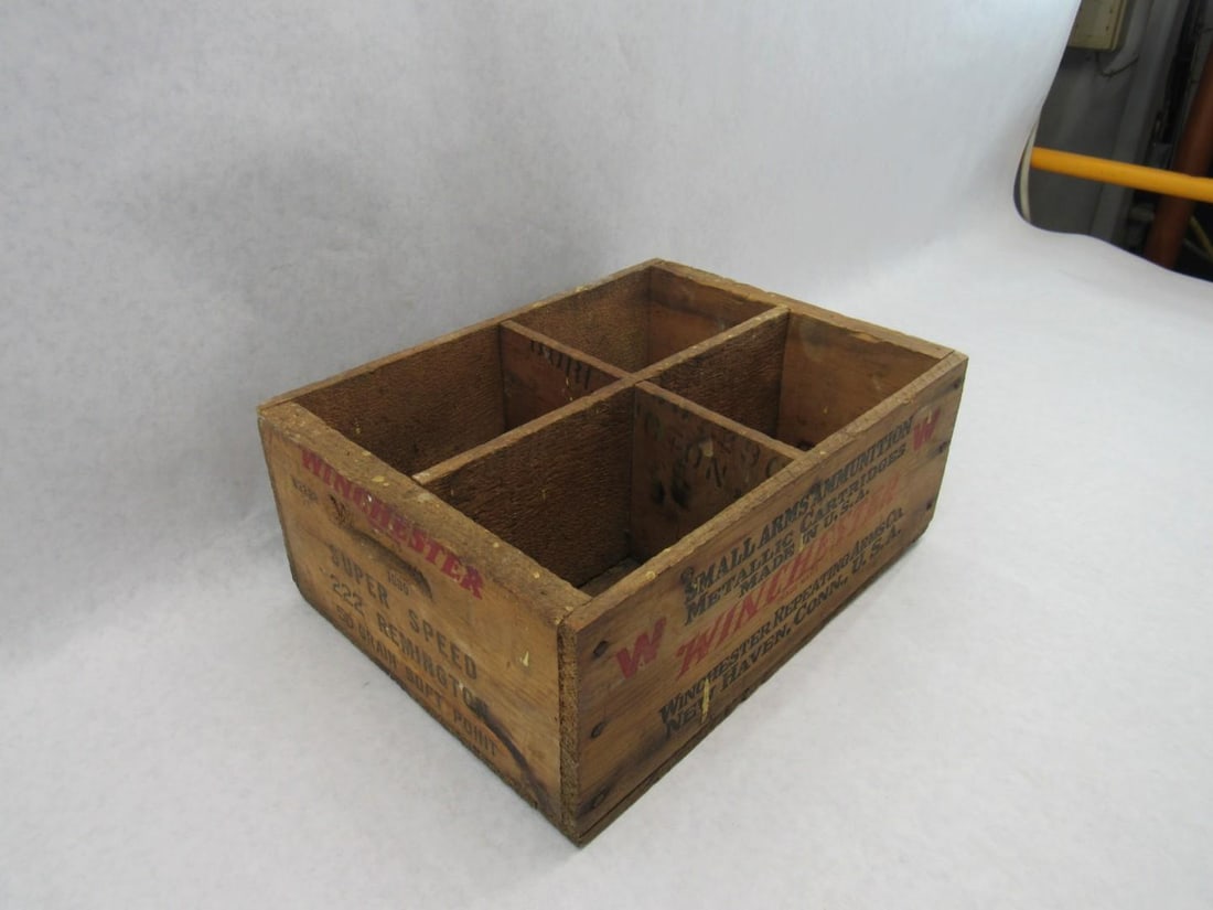 Vintage Wood Winchester .222 Cartridge Crate - 2