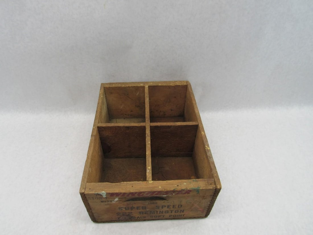Vintage Wood Winchester .222 Cartridge Crate - 8