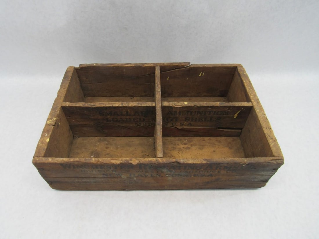 Vintage Wood Winchester Cartridge Crate - 8