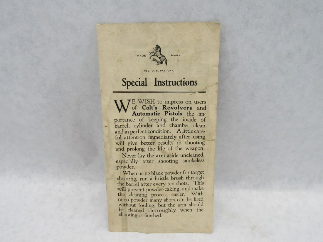 Vintage Colt M-93 Special Instructions - 2