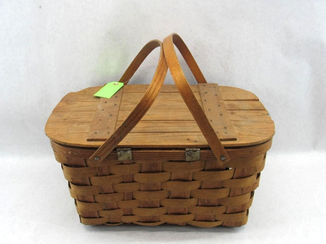 Vintage Split Oak Pic Nic Basket (1 of 9)