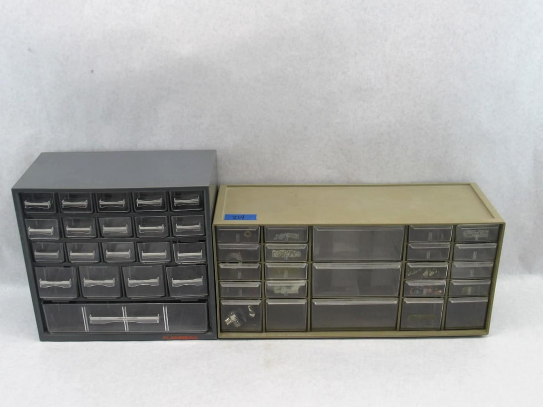 (2) Small Parts Cabinets: incl. Flambeau; contain a few misc. gun parts 