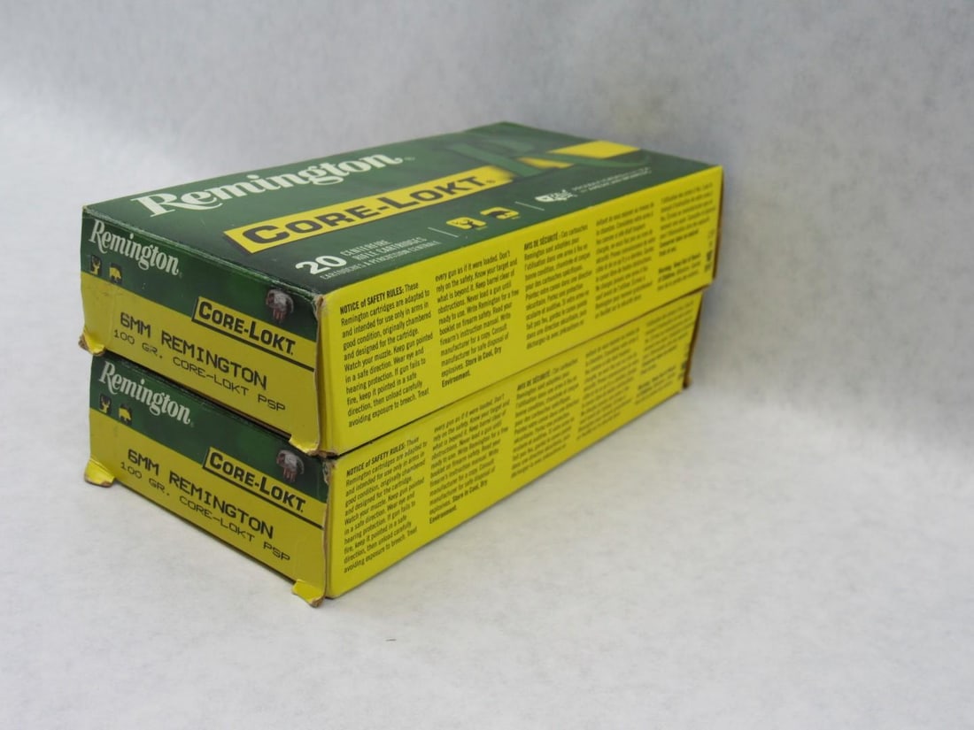 (2) Boxes of Remington 6mm Remington Cartridges - 4