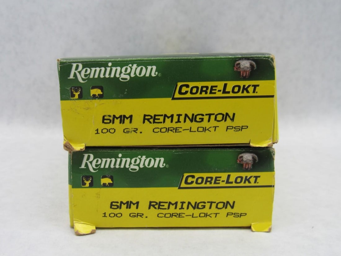 (2) Boxes of Remington 6mm Remington Cartridges - 5