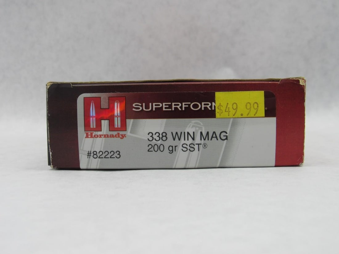 (1) Box of Hornady .338 Winchester Magnum Cartridges - 4