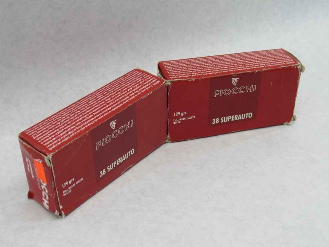 (2) Boxes of Fiocchi .38 Super Auto Cartridges - 2