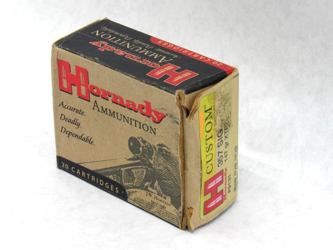 (1) Box of Hornady .357 Sig Cartridges: (1) Box of Hornady .357 Sig Cartridges 