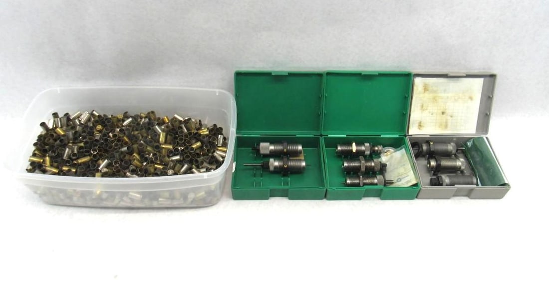 (3) Sets of Reloading Dies: .223, .45 ACP, 9mm Luger & 9mm Luger Brass 