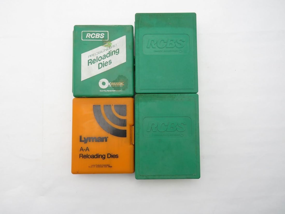 (4) Sets of Reloading Dies: .45 ACP; .38 ACP Super; .38 Spec./.357 Mag.; .14 Mag. 