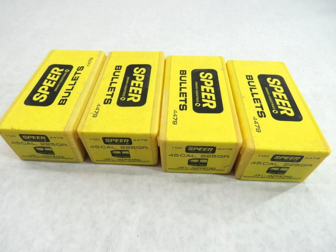 (4) Boxes of Speer .45 Cal. Bullets - 4