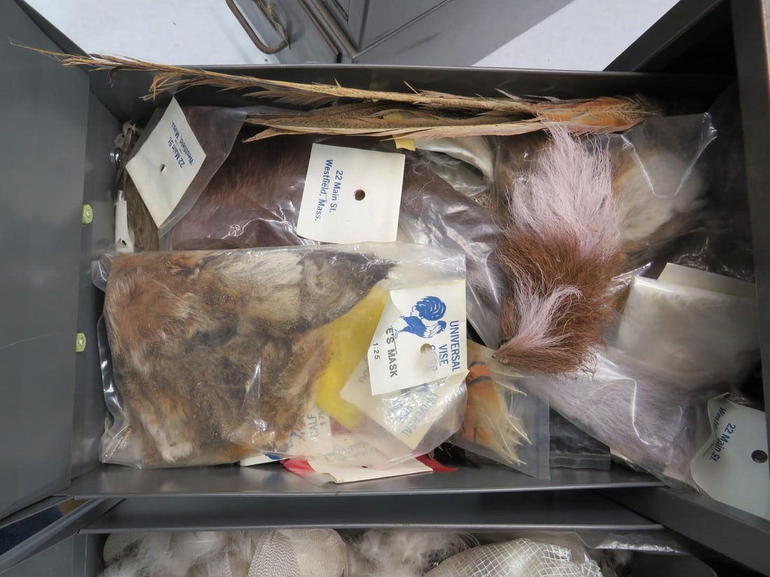 (5) 2 Steel Drawer Cabinets of Fly Tying Supplies and Equipment - 16