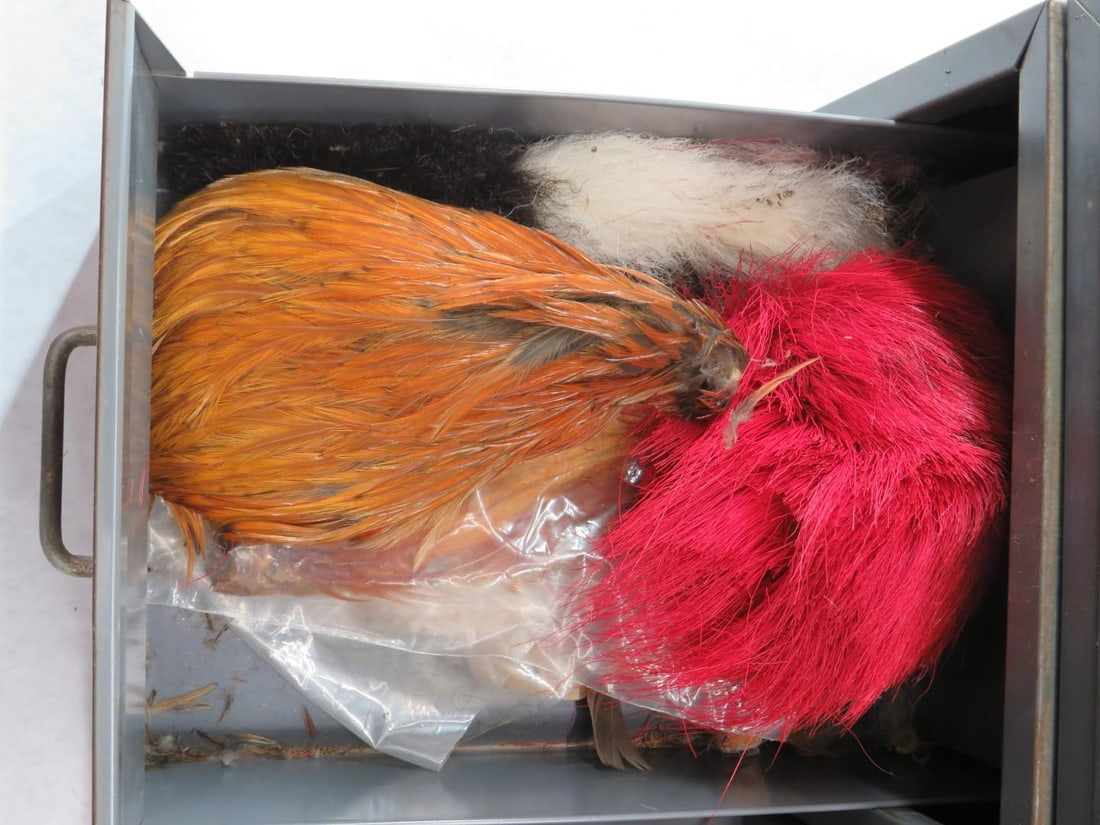 (5) 2 Steel Drawer Cabinets of Fly Tying Supplies and Equipment - 4