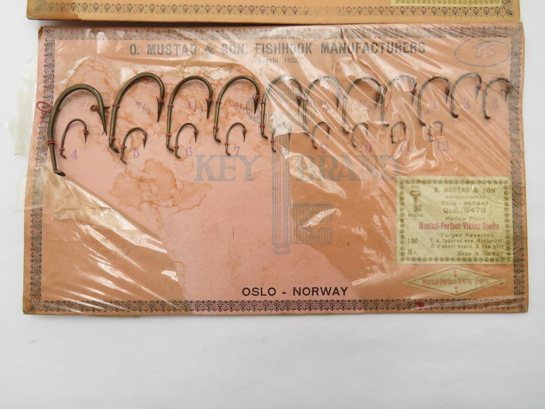 (2) Vintage Mustad Hook Sample Boards - 2