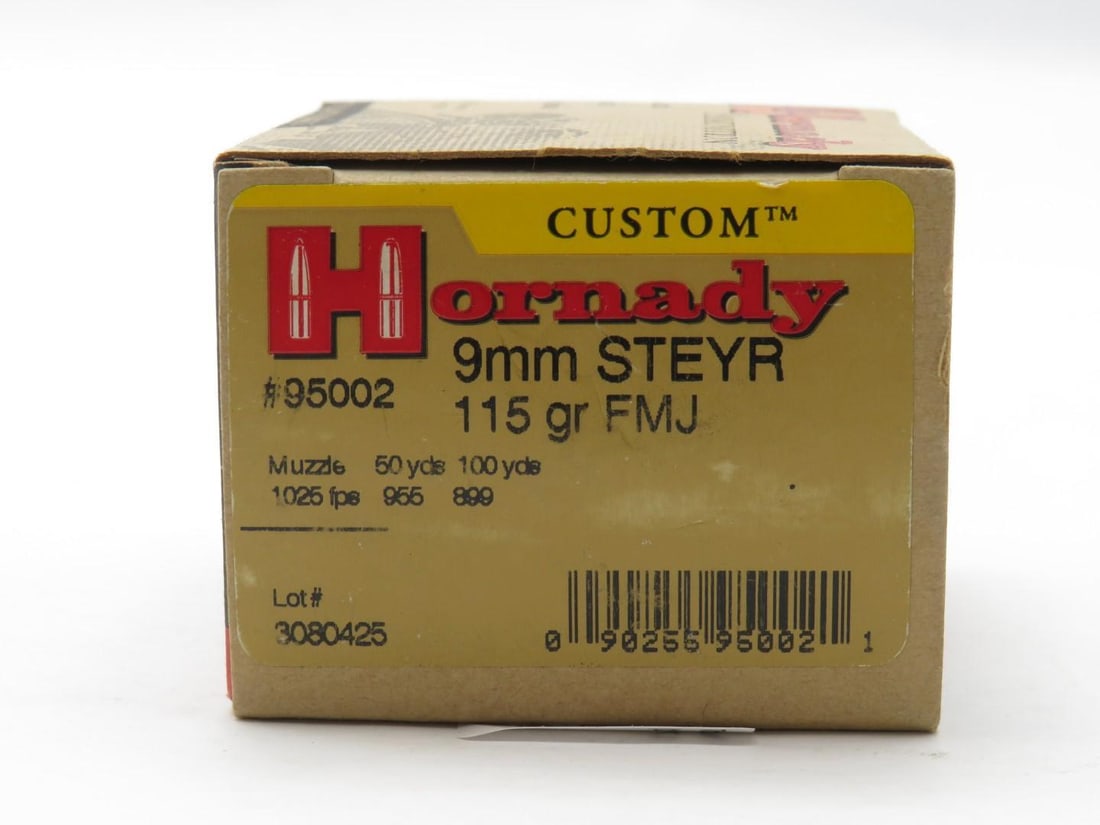 Box of Hornady 9mm Steyr Cartridges - 2