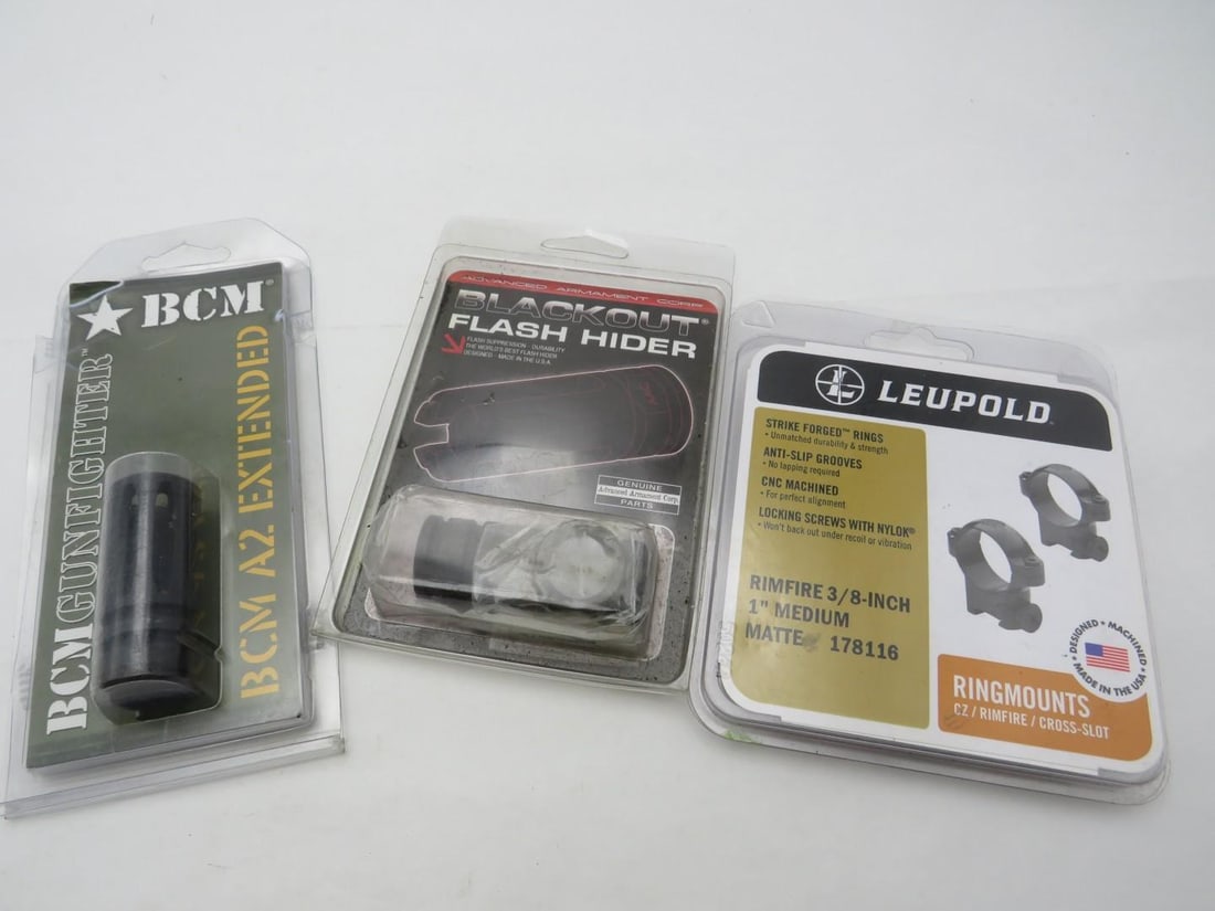 (2) Muzzle Devices & (2) Leupold Scope Rings: (2) Muzzle Devices & (2) Leupold Scope Rings 