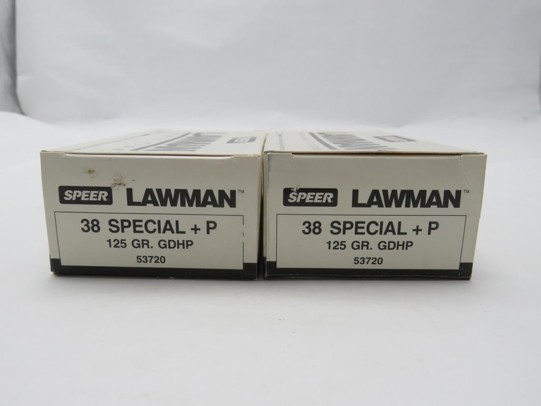 (2) Boxes of Speer Lawman .38 Spec. +P Cartridges - 2