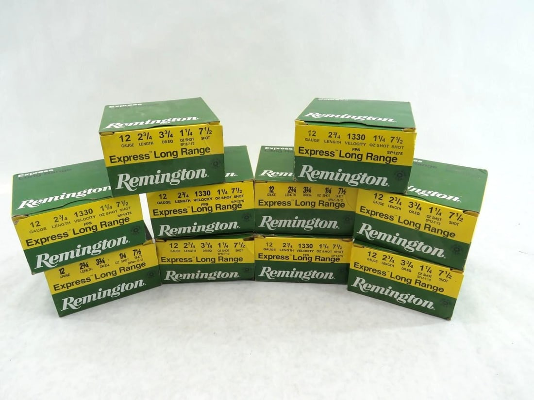 (10) Boxes of Remington 12 Ga. Express Long Range Shotgun Shells: (10) Boxes of Remington 12 Ga. Express Long Range Shotgun Shells 