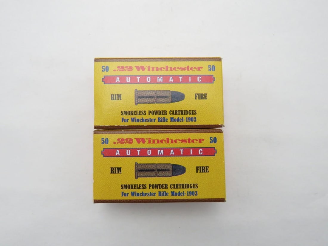 (2) Boxes of Old Western Scrounger .22 Winchester Automatic Cartridges: (2) Boxes of Old Western Scrounger .22 Winchester Automatic Cartridges 