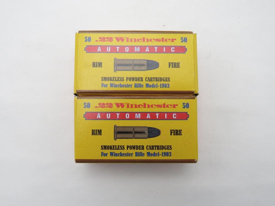 (2) Boxes of Old Western Scrounger .22 Winchester Automatic Cartridges: (2) Boxes of Old Western Scrounger .22 Winchester Automatic Cartridges 