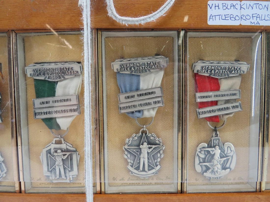 (28) Piece V.H. Blackinton Salesman's Shooting Medal Display - 10