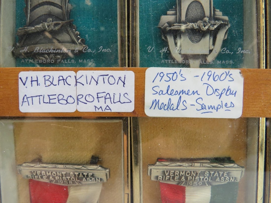 (28) Piece V.H. Blackinton Salesman's Shooting Medal Display - 12