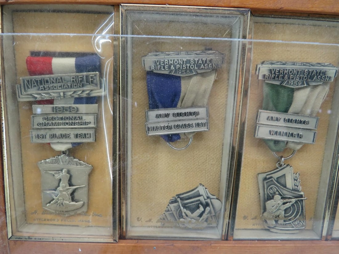 (28) Piece V.H. Blackinton Salesman's Shooting Medal Display - 2