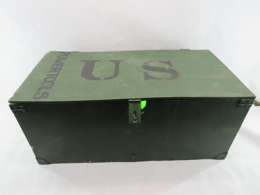 Wooden U.S. Army Footlocker: 32" x 16" x 13 1/2" 