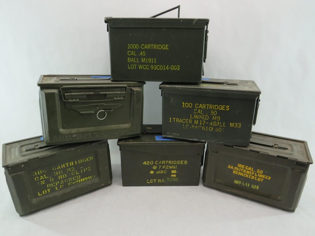 (6) Steel Ammo Boxes (1 of 16)