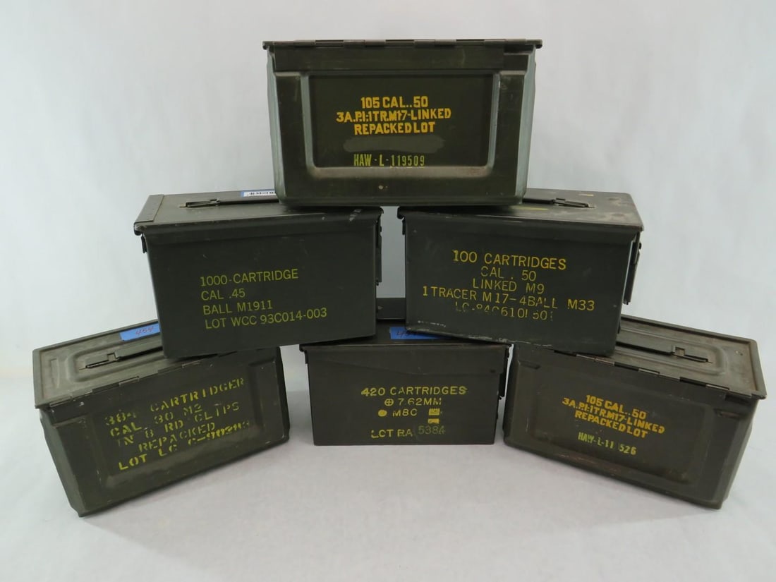 (6) Steel Ammo Boxes - 8