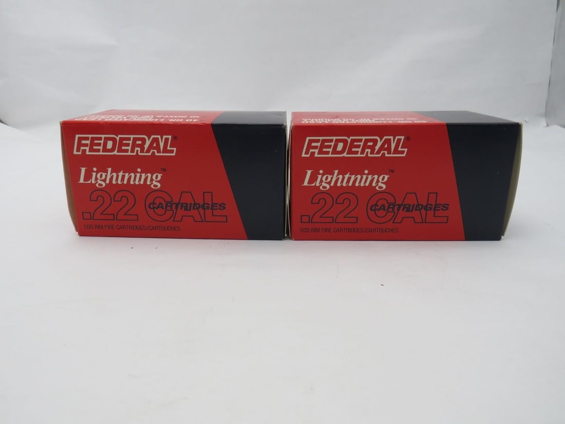 (1000) .22 Cartridges: Federal Lighting .22 Ca. rimfire 40 Gr. 