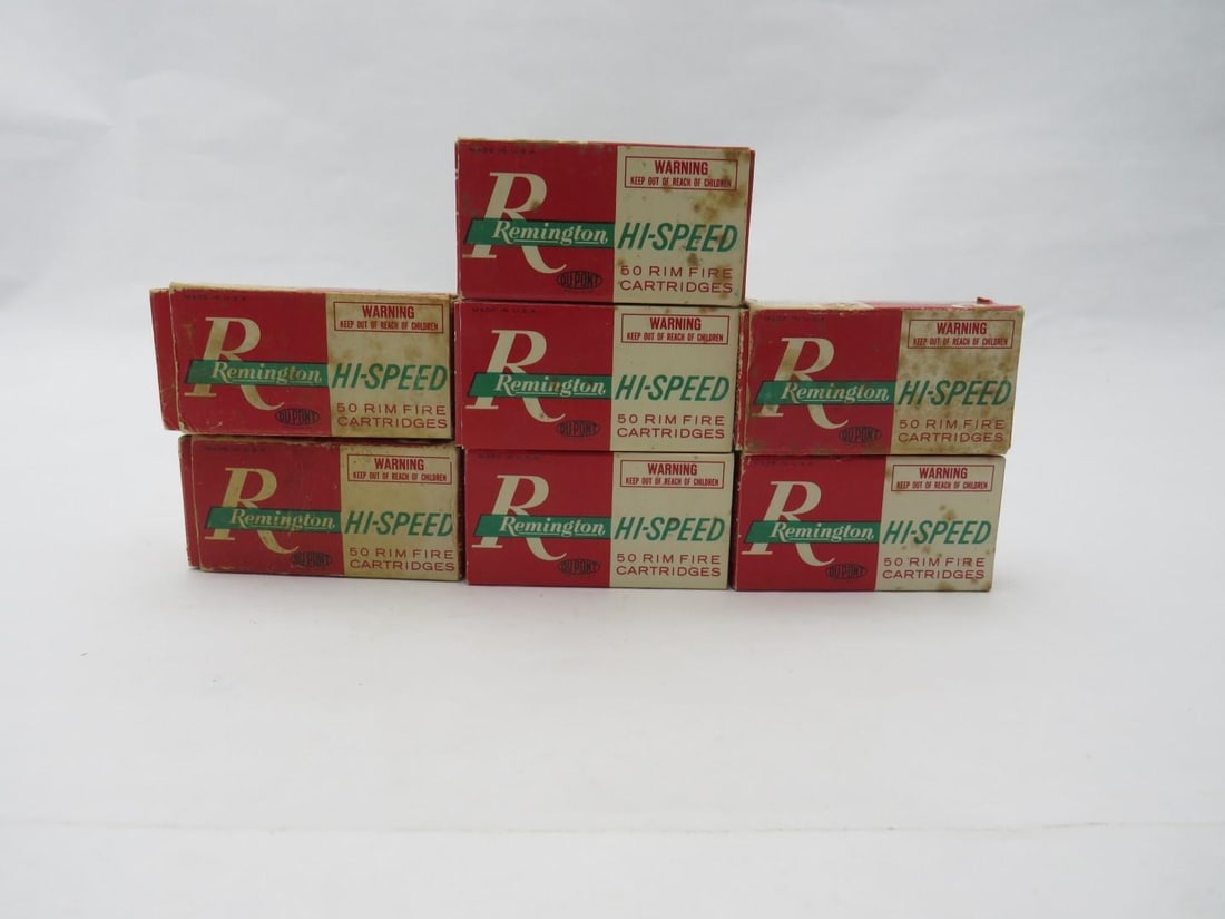 (7) Vintage Boxes Remington Hi-Speed .22 Short Cartridges (1 of 3)
