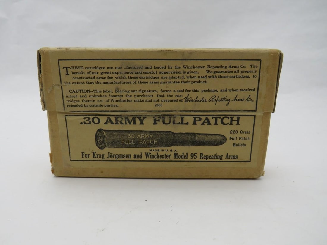 Vintage (2Pc.) Box of Winchester .30 Army Full Patch Cartridges (1 of 2)