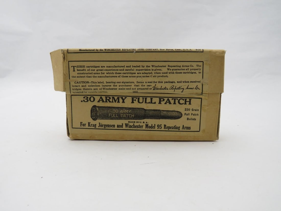 Vintage (2Pc.) Box of Winchester .30 Army Full Patch Cartridges (1 of 1)