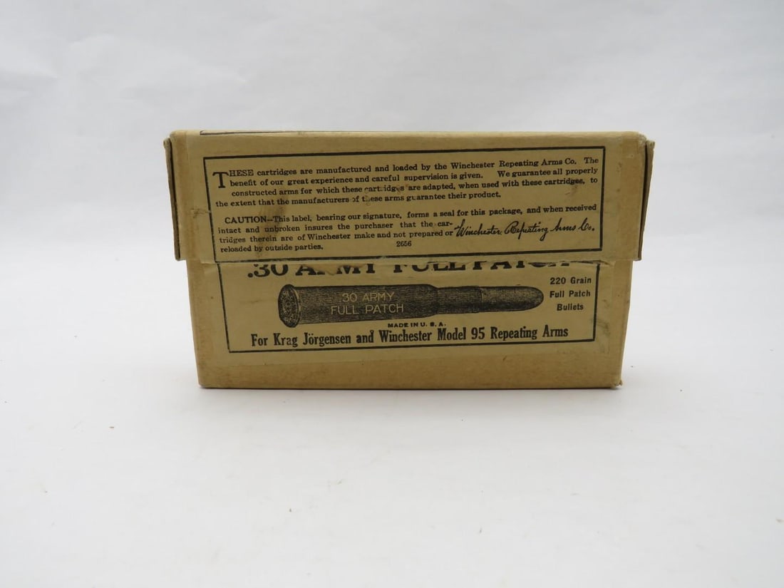 Vintage (2Pc.) Box of Winchester .30 Army Full Patch Cartridges (1 of 3)