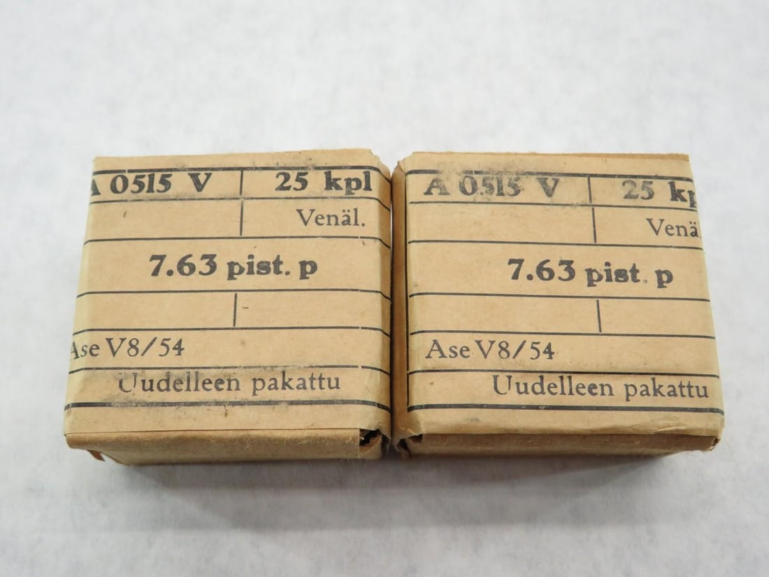 (2) Vintage Boxes Finnish 7.63 Cartridges - 4