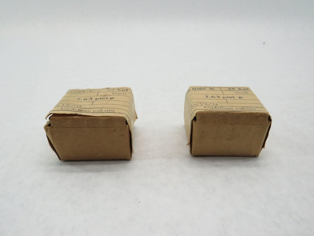 (2) Vintage Boxes Finnish 7.63 Cartridges - 2
