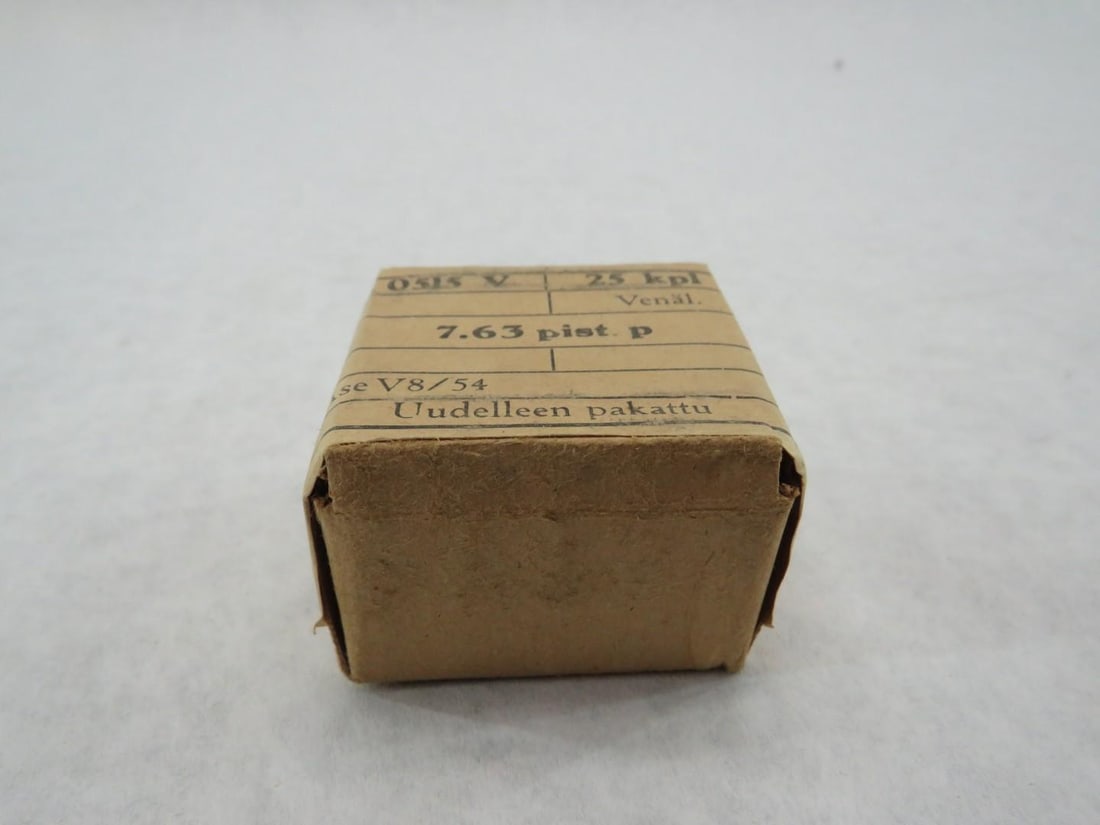 (2) Vintage Boxes Finnish 7.63 Cartridges - 7