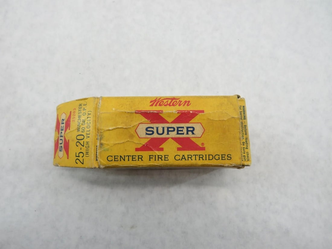 Vintage Box Western Super "X" 25-20 Cartridges - 9