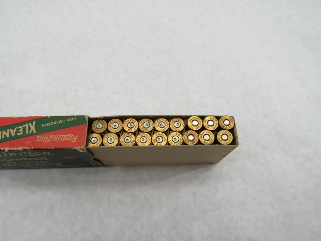 (2) Vintage Boxes Remington Kleanbore .22 Savage Cartridges - 10