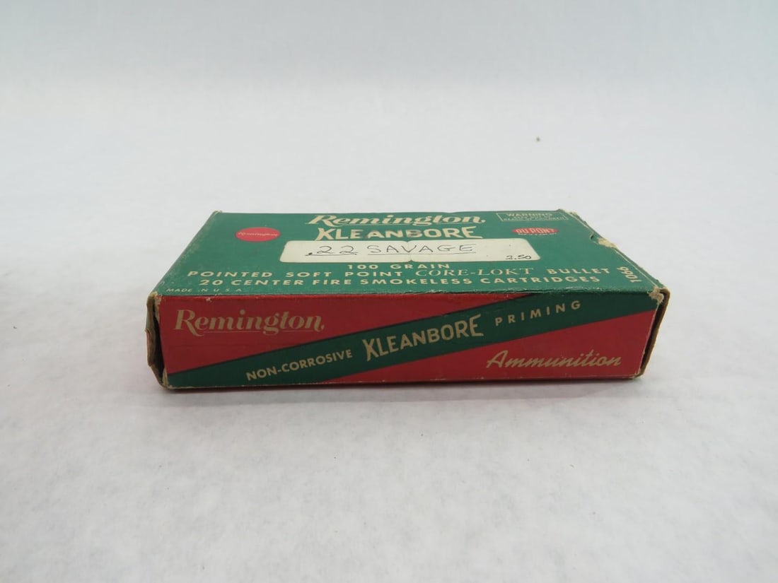 (2) Vintage Boxes Remington Kleanbore .22 Savage Cartridges - 11