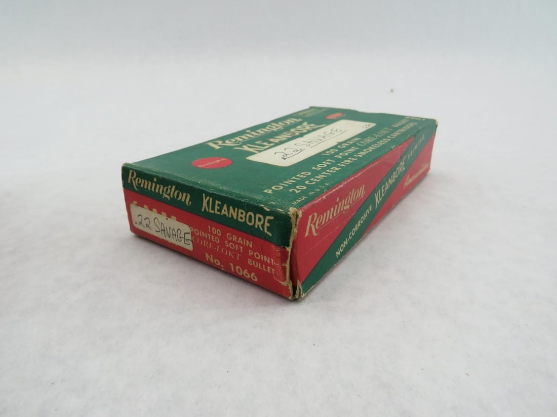 (2) Vintage Boxes Remington Kleanbore .22 Savage Cartridges - 12
