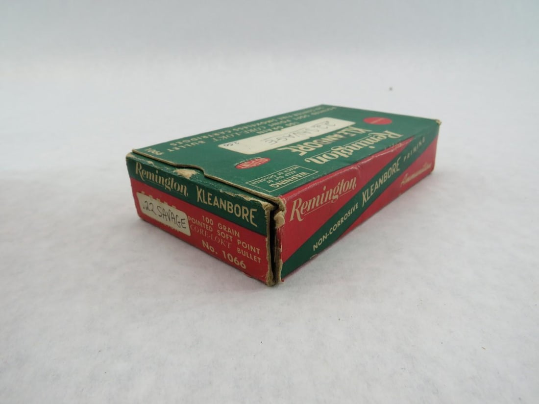 (2) Vintage Boxes Remington Kleanbore .22 Savage Cartridges - 14