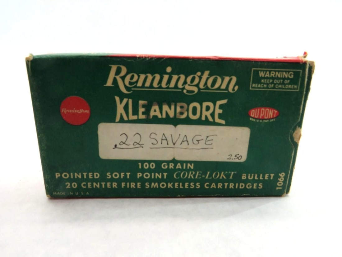 (2) Vintage Boxes Remington Kleanbore .22 Savage Cartridges - 3