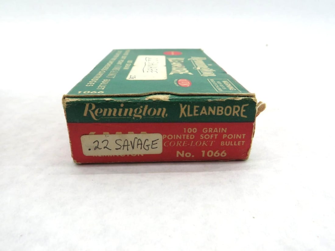 (2) Vintage Boxes Remington Kleanbore .22 Savage Cartridges - 4