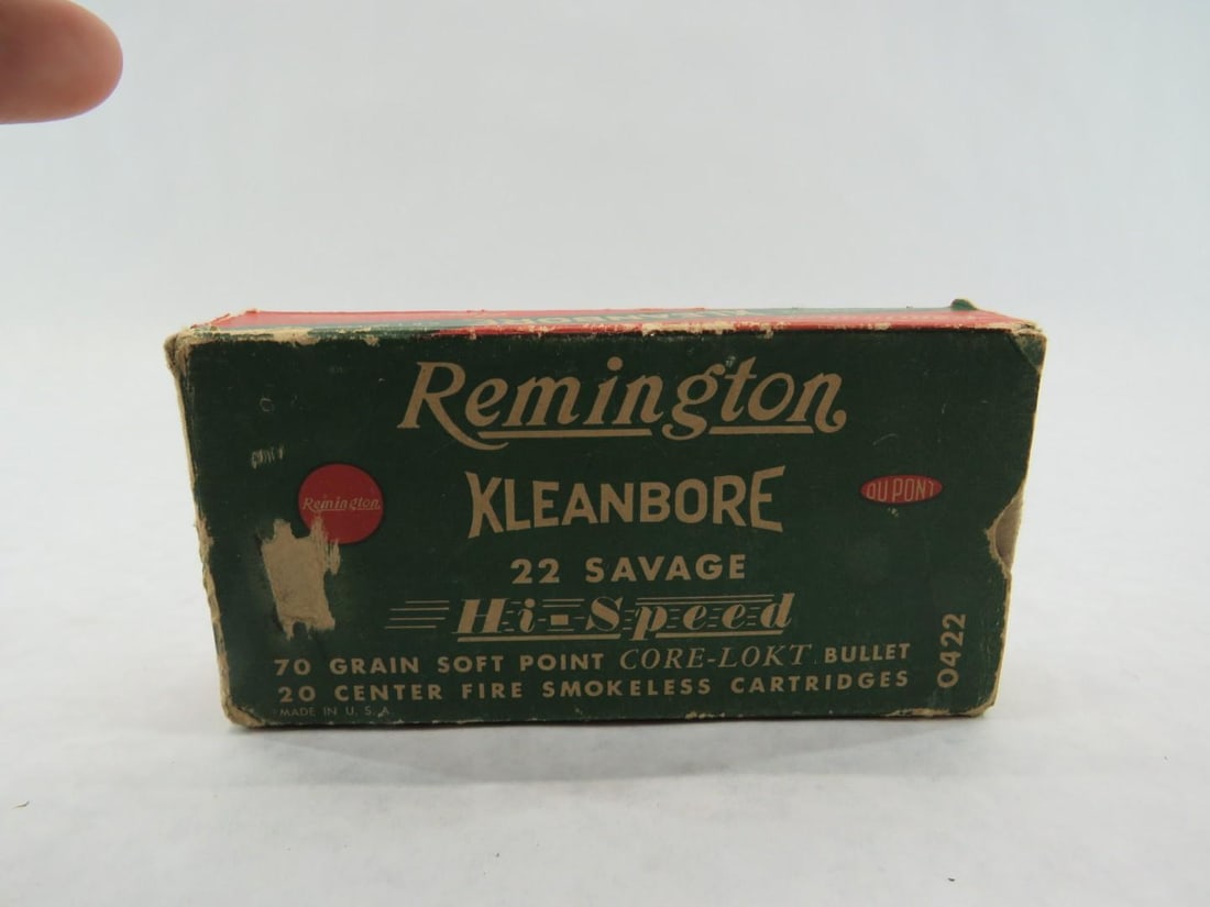 (2) Vintage Boxes Remington Kleanbore .22 Savage Cartridges - 5