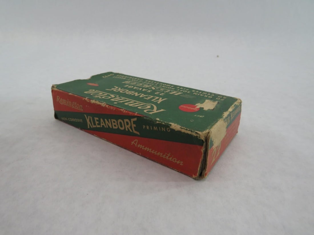 (2) Vintage Boxes Remington Kleanbore .22 Savage Cartridges - 6