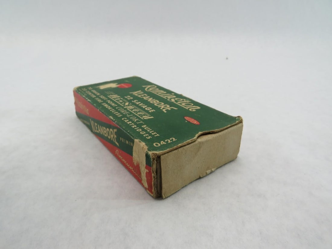 (2) Vintage Boxes Remington Kleanbore .22 Savage Cartridges - 8