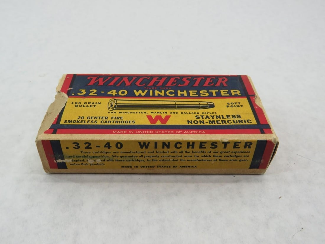Vintage Box Winchester .32-40 Cartridges - 3