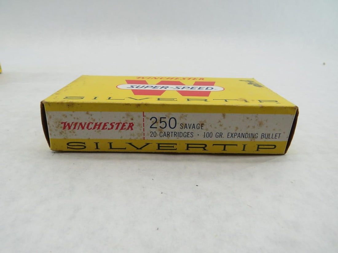 (4) Vintage Boxes Winchester 250 Savage Silvertip Cartridges - 3