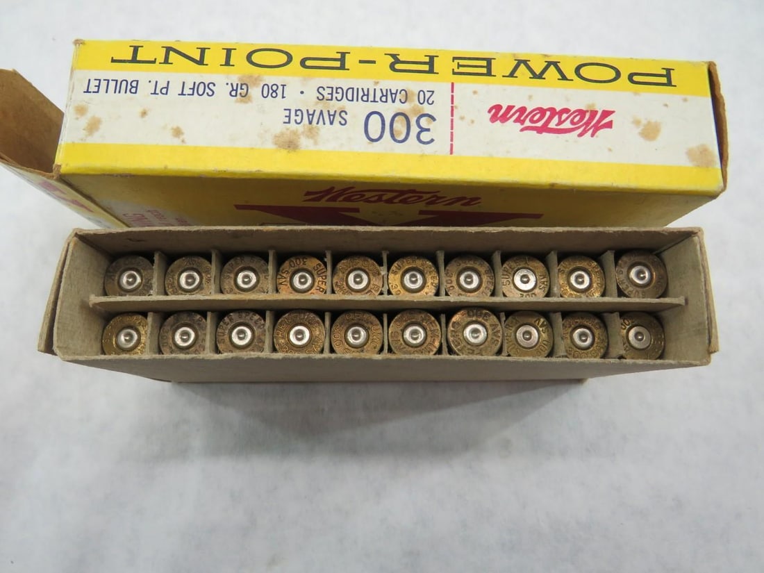(3) Vintage Boxes Winchester 300 Savage Cartridges - 9